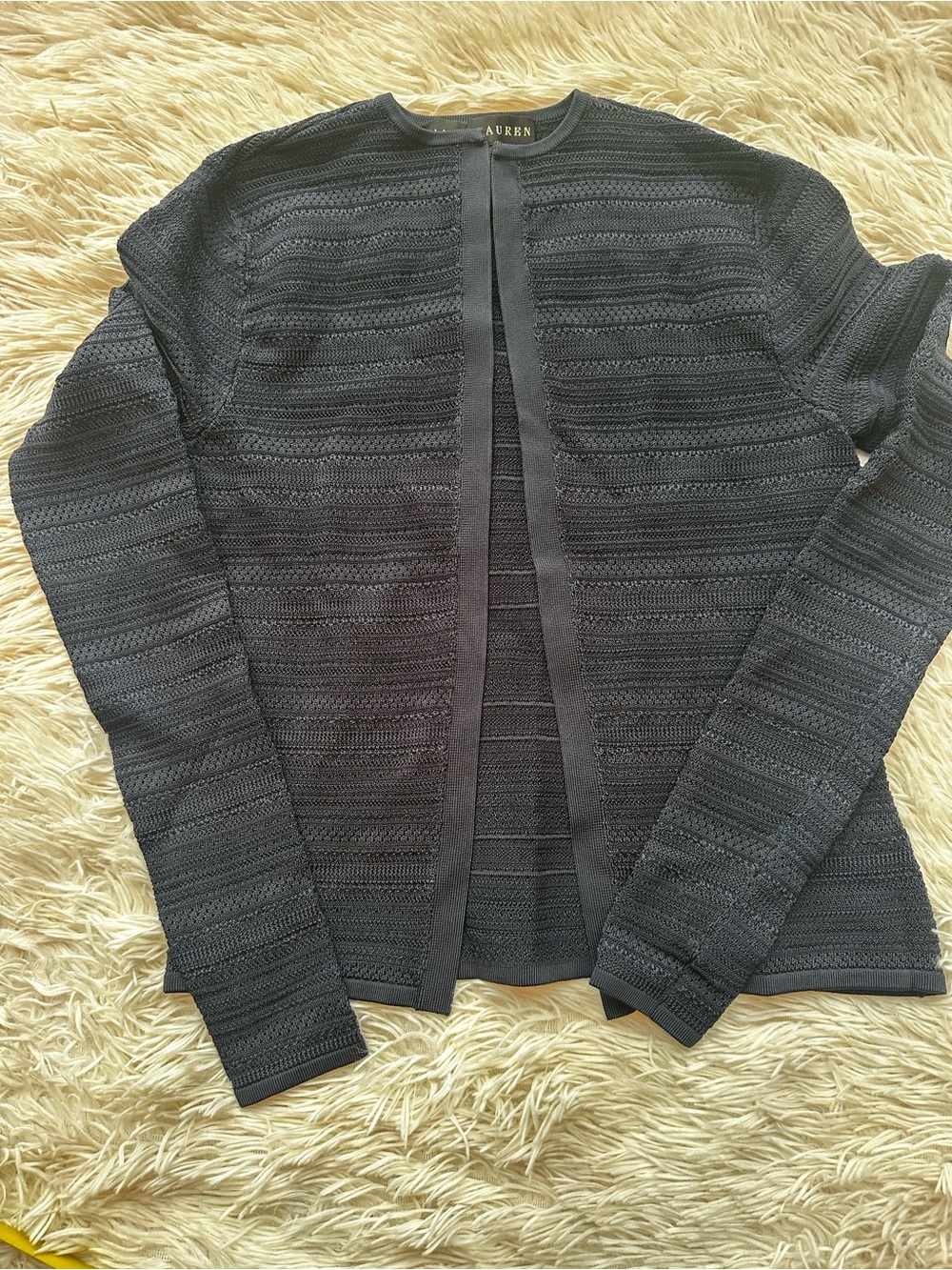 Ralph Lauren Navy Open-Front Knit Cardigan